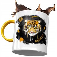 Kubek Żółty Z Tygryskiem Słodki Na Prezent Z Nadrukiem Ze Zdjęciem