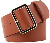 Pas Szeroki Damski Pasek Skórzany Klamra Kwadrat