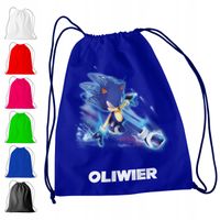 WOREK PLECAK SPORTOWY NA WF DLA DZIECI - SONIC HEDGEHOG + IMIĘ! AMY TAILS