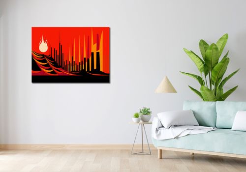 Obraz 100x70cm Miejski Krwisty Ogień na Arena.pl