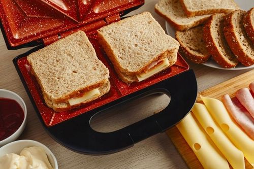 OPIEKACZ CERAMICZNY TOSTER 750W Czarny 2 KANAPKI NIEPRZYWIERAJĄCA na Arena.pl