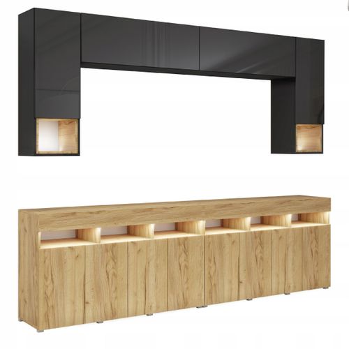 Meble do salonu Meblościanka czarna craft PREMIUM na Arena.pl