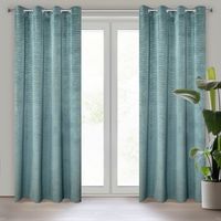 Zasłona gotowa na przelotkach ALUVIA 140x250 Eurofirany turkusowy