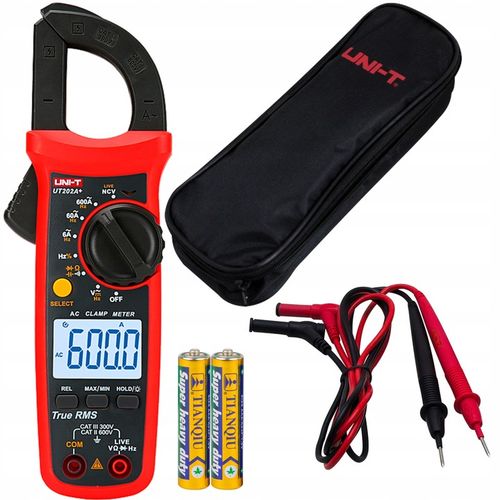 MULTIMETR AMPEROMIERZ MIERNIK PRĄDU CĘGOWY ETUI LCD ZESTAW UT202A+ na Arena.pl