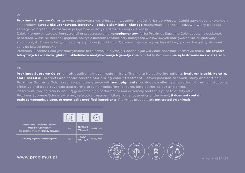 PROXIMUS Farba do włosów SUPREME COLOR NANOTECHNOLOGY - 5,81 zdjęcie 12