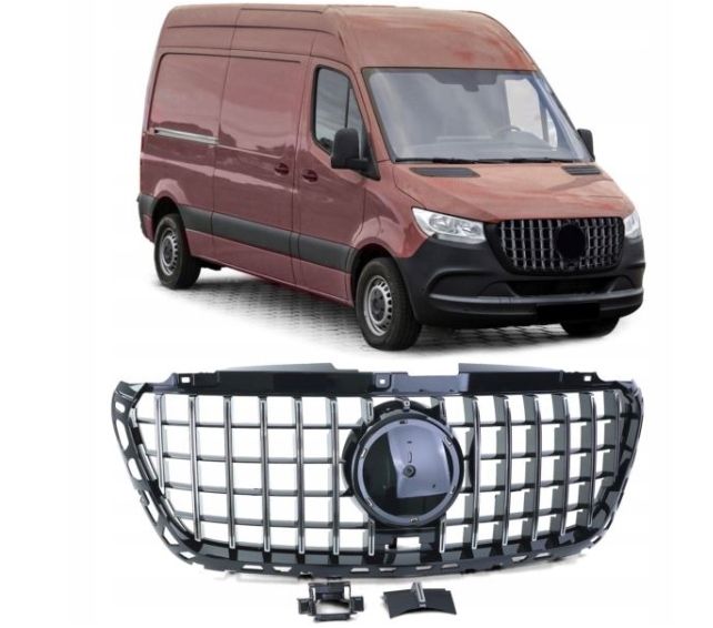 GRILL ATRAPA DO MERCEDES SPRINTER W907 W910 Od 2018- CHROM GT zdjęcie 1
