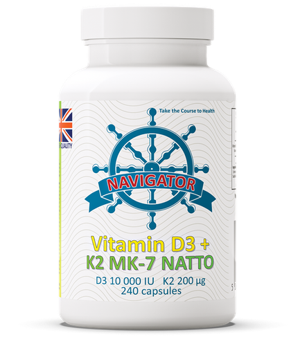 NAVIGATOR Witamina D3 10 000 IU + Witamina K2 MK-7 200micg 240 kaps. na Arena.pl