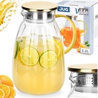 Dzbanek NA NAPOJE wodę sok lemoniadę do napojów szklany z pokrywką 2,2L