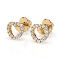 kolczyki z żółtego srebra 925 z diamentem (brylantem) 0,14 ct lab