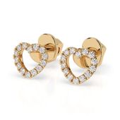 kolczyki z żółtego srebra 925 z diamentem (brylantem) 0,14 ct lab