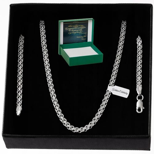 SREBRNY ŁAŃCUSZEK BISMARK 50cm/3mm pr 925 PREZENT na Arena.pl