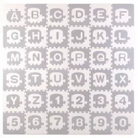 mata piankowa 36 szt. 30x30cm Literki biało-szary