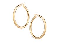 Eleganckie pozłacane srebrne kolczyki gładkie koła kółka polerowane połysk srebro 925 G0035G