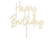 Topper drewniany na tort urodzinowy Happy Birthday 16,5cm