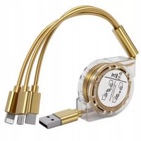 Wytrzymały Kabel 3w1 TSG-173 Przewód 1m USB-C Type-C Lightning Micro-Usb