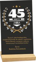 STATUETKA RAMKA 45 urodziny z życzeniami dla faceta kolegi personalizacja