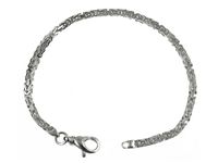 SREBRNA BRANSOLETKA ŁAŃCUSZEK SPLOT KRÓLEWSKI BIZANTYJSKI 3MM 20CM