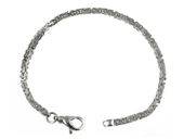 SREBRNA BRANSOLETKA ŁAŃCUSZEK SPLOT KRÓLEWSKI BIZANTYJSKI 3MM 19CM
