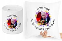 Jarosław Kaczyński Zestaw Poduszka + Skarbonka Z Nadrukiem Ze Zdjęciem