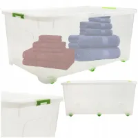 POJEMNIK PLASTIKOWY BOX 50L PRZEZROCZYSTY Z POKRYWKĄ DO PRZECHOWYWANIA