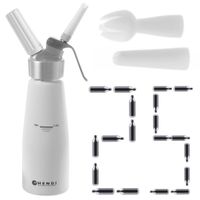 SYFON DO BITEJ ŚMIETANY DEKORATOR HENDI 0,5L + 25 NABOI DO SYFONU N2O