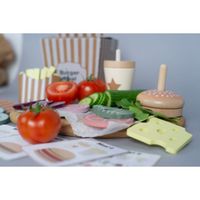 ZABAWKOWY BURGER DREWNIANY ZESTAW DO UKŁADANIA