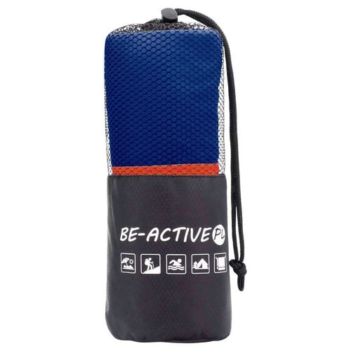 Ręcznik Szybkoschnący Z Mikrofibry 130X80 Granatowo-Pomarańczowy na Arena.pl