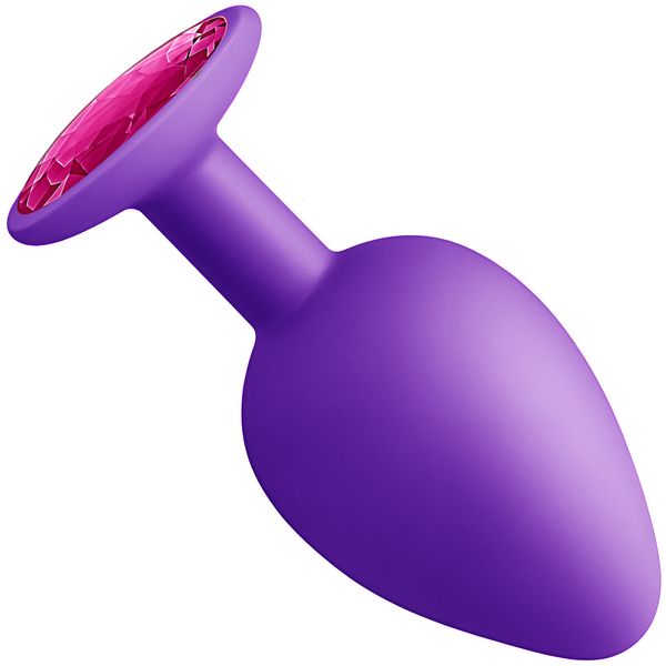 KOREK ANALNY Z KRYSZTAŁEM rozm S Fioletowy Kryształ Różowy zdjęcie 6