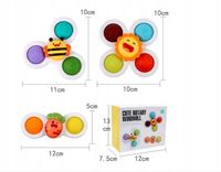 FIDGET SPINNER Z PRZYSSAWKĄ SENSORYCZNĄ KĄPIEL PREZENT GRZECHOTKA 3 SZTUKI