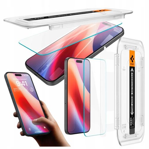 ZESTAW 2 SZT. SZKŁO HARTOWANE DO IPHONE 16 PRO SPIGEN EZ FIT Z APLIKATOREM na Arena.pl