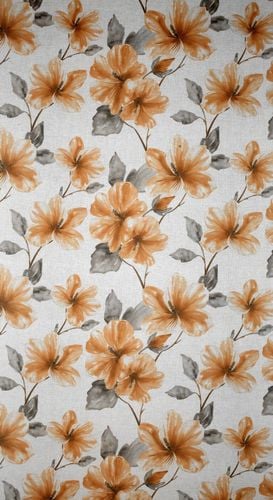 Firana na przelotach z nadrukiem w kwiaty SOFIA 140x250 biała + ruda na Arena.pl