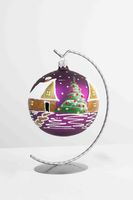 Fioletowa Matowa Bombka na Boże Narodzenie na Stojaku 100