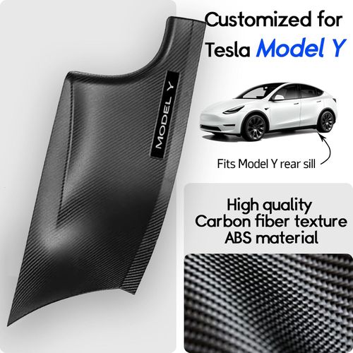 Listwy Progowe Tył do Tesla Model Y 2021 2023 2szt Carbon Czarne ABS na Arena.pl