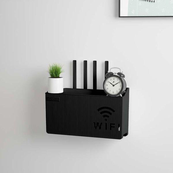 .UCHWYT ŚCIENNY PÓŁKA na ROUTER WIFI SWITCH Czarna zdjęcie 4