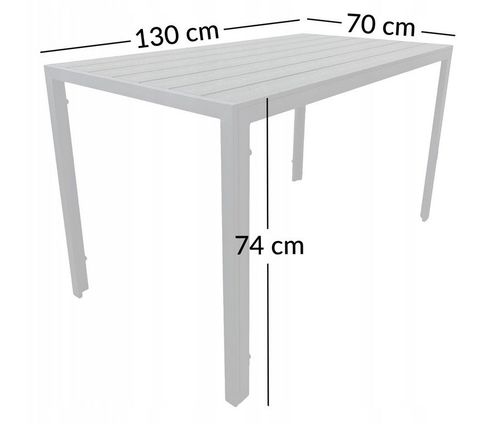 Stół ogrodowy 130x70 ALLEN-ST polywood czarny balkon taras na Arena.pl