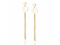 Eleganckie długie wiszące pozłacane srebrne kolczyki kółka circle coin chwosty srebro 925 Z1798EG