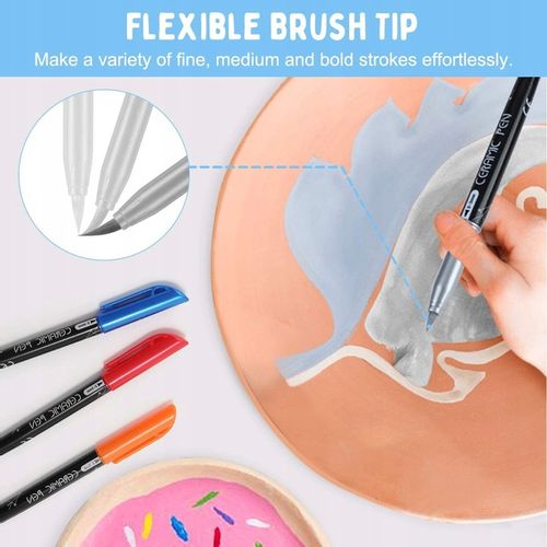 Pisaki do malowania ceramiki 12 kolorów RATEL na Arena.pl