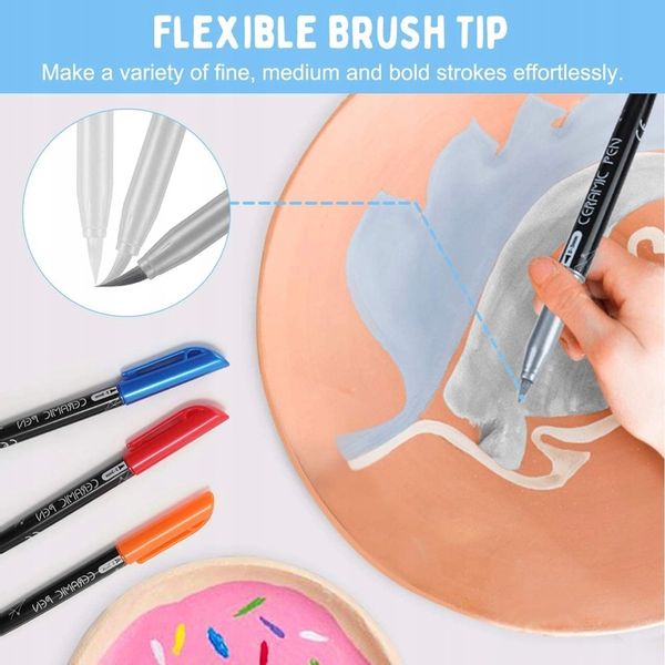 Pisaki do malowania ceramiki 12 kolorów RATEL zdjęcie 10