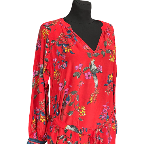 Stylowa Sukienka Przed Kolano 100% Wiskoza Czerwony Rozmiar 36 na Lato na Arena.pl