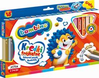 KREDKI BAMBINO 18KOL TRÓJKĄTNE W OPRAWIE DREWNIANEJ