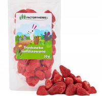 FACTORYHERBS Truskawka liofilizowana truskawki przysmak królika gryzoni 20g