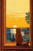 Plakat 53x81cm Zachód przez Kocie Oczy