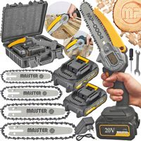 AKUMULATOROWA PILARKA PIŁA ŁAŃCUCHOWA 6 CALI 2x AKU 4 ŁAŃCUCHY 4 PROWADNICE