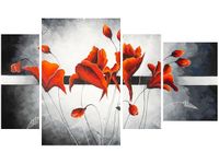 OBRAZ ROZDMUCHANE CZERWONE PĄKI MAKÓW