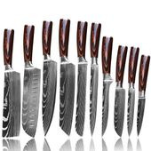 Noże japońskie zestaw 10szt. Muteki na prezent Stal wysokowęglowa