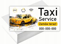 Wizytówki firmowe 200 szt WIELE WZORÓW do wyboru TAXI SERVICE