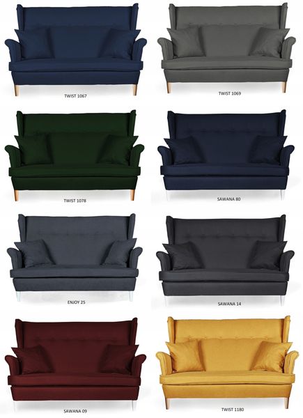 Zestaw wypoczynkowy mebli uszak Ari sofa fotele pufy Family Meble komplet zdjęcie 7