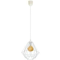 Biała elegancka lampa wisząca druciana do salonu