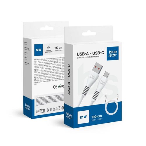 Kabel USB A do USB C Blue Star 2A 12W 1 m DC99C biały na Arena.pl