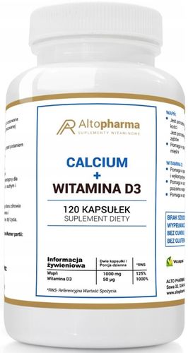 Altopharma Calcium + Witamina D3 wapń 120 kaps. na Arena.pl